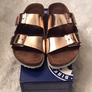 Birkenstock Arizona metallic copper